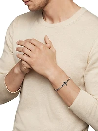 Pavé Cross Bracelet with Black Diamonds