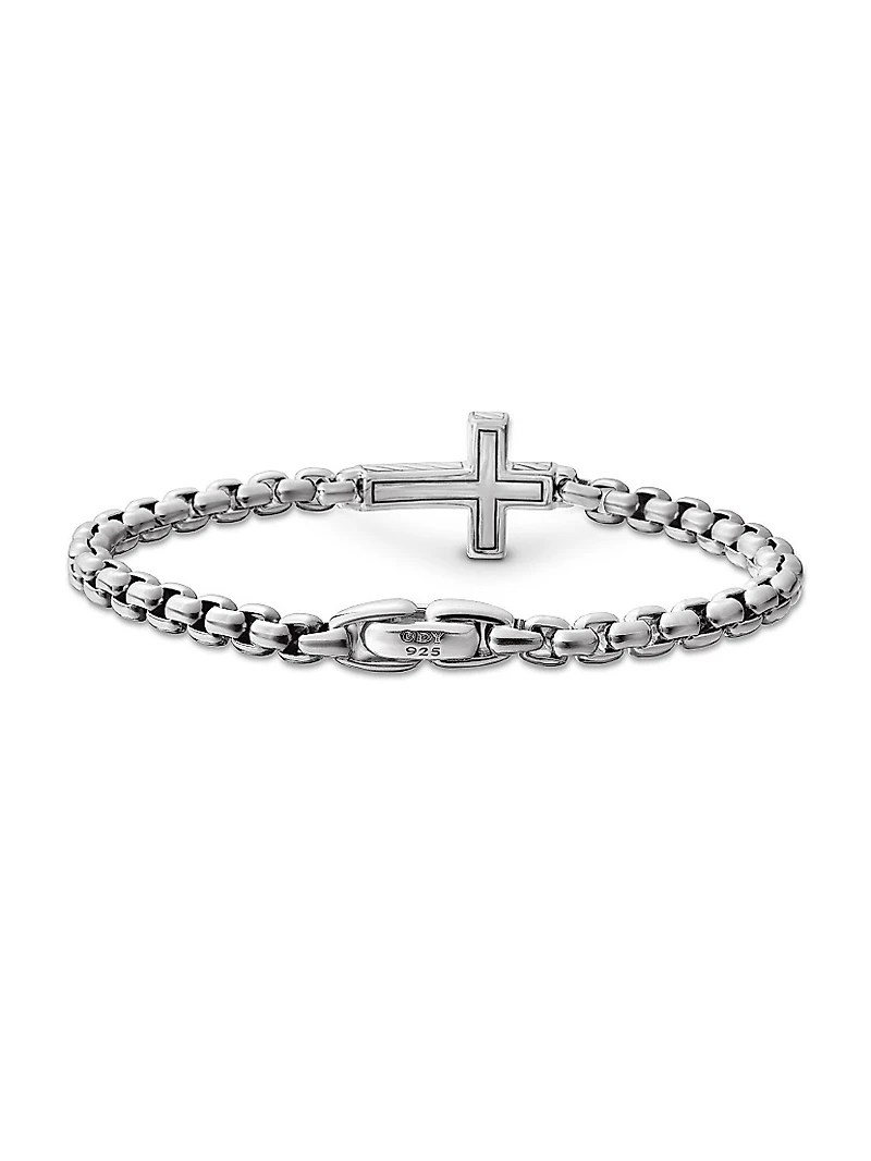 Pavé Cross Bracelet with Black Diamonds