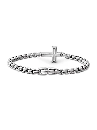 Pavé Cross Bracelet with Black Diamonds