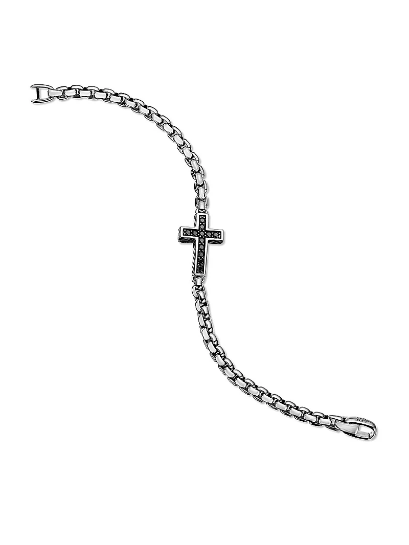 Pavé Cross Bracelet with Black Diamonds