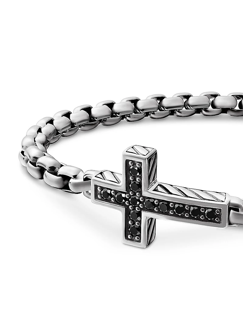 Pavé Cross Bracelet with Black Diamonds
