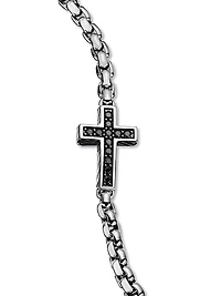 Pavé Cross Bracelet with Black Diamonds