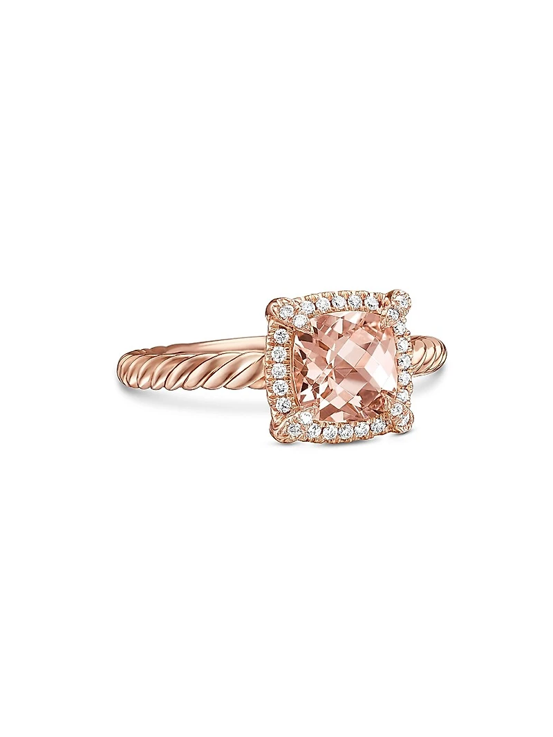Petite Chatelaine Pavé Bezel Ring 18K Rose Gold