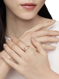 Petite Chatelaine Pavé Bezel Ring 18K Rose Gold