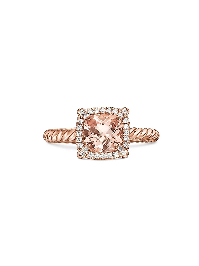 Petite Chatelaine Pavé Bezel Ring 18K Rose Gold