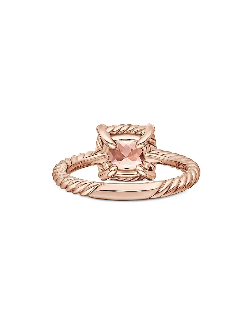 Petite Chatelaine Pavé Bezel Ring 18K Rose Gold