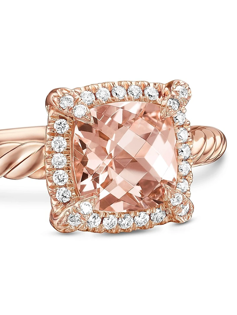 Petite Chatelaine Pavé Bezel Ring 18K Rose Gold