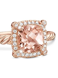 Petite Chatelaine Pavé Bezel Ring 18K Rose Gold