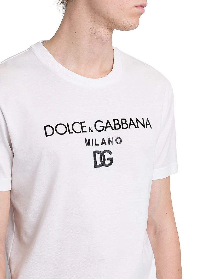 Logo Embroidered Cotton T-Shirt