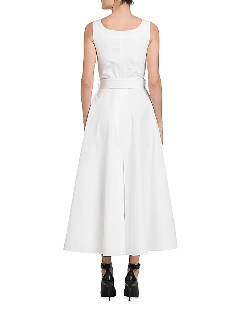Belted Utility Poplin Maxi Dress