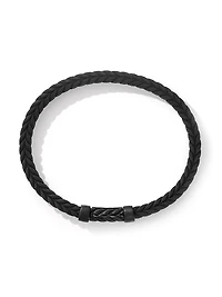 Chevron Black Rubber Bracelet with Titanium
