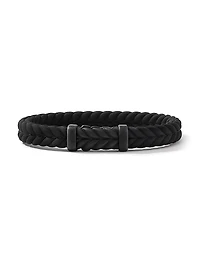 Chevron Black Rubber Bracelet with Titanium