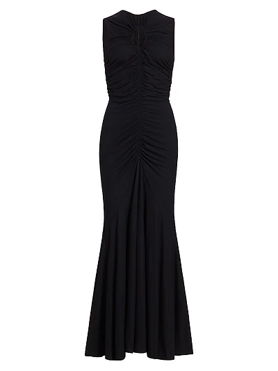 Gwynne Ruched Cotton Maxi Dress