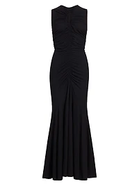Gwynne Ruched Cotton Maxi Dress