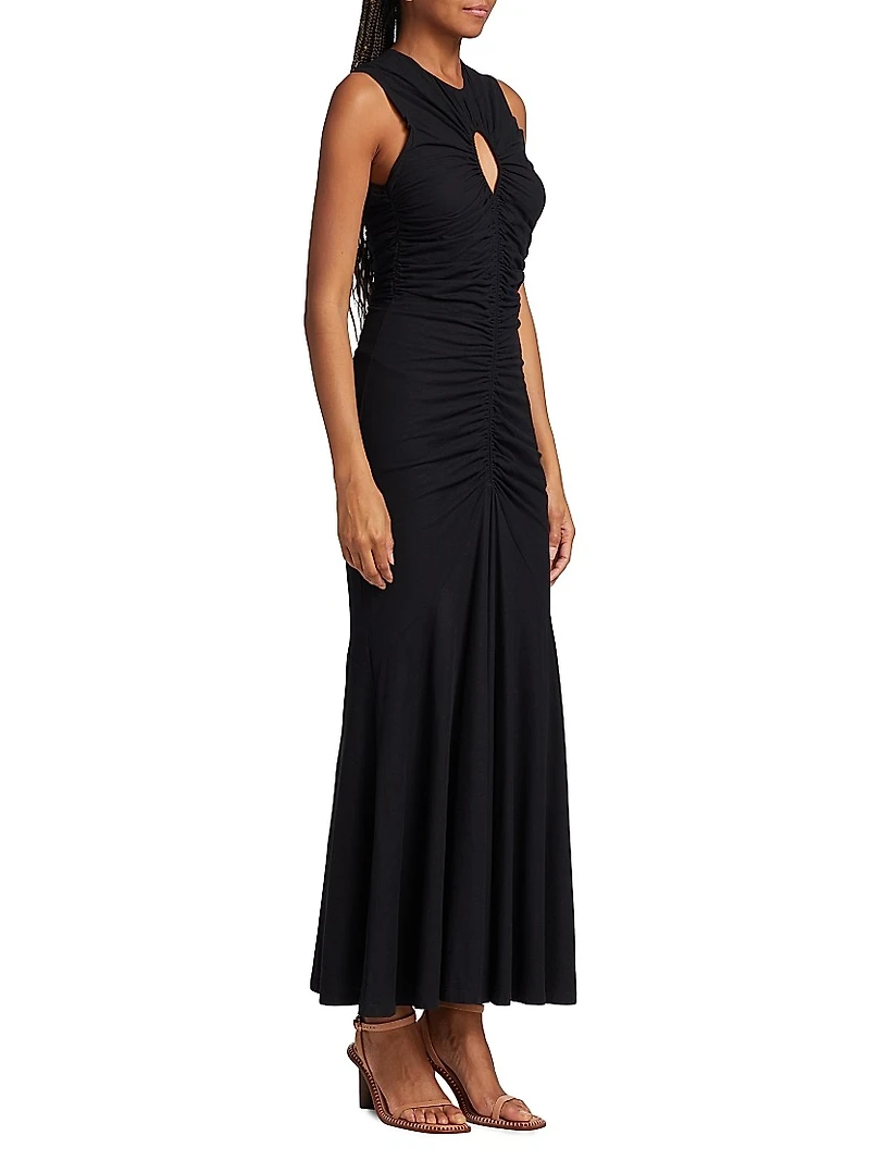 Gwynne Ruched Cotton Maxi Dress