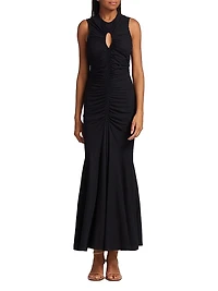 Gwynne Ruched Cotton Maxi Dress