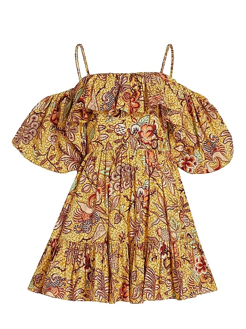 Lila Off-the-Shoulder Cotton Minidress