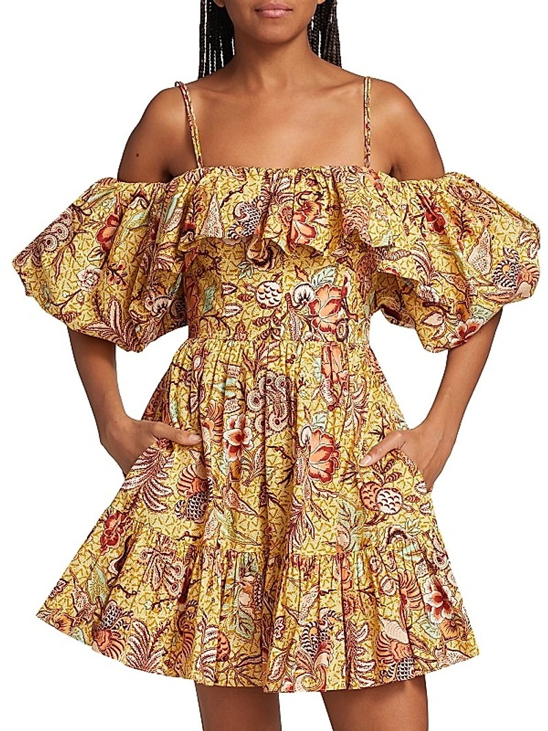 Lila Off-the-Shoulder Cotton Minidress