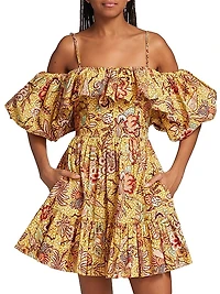 Lila Off-the-Shoulder Cotton Minidress