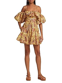 Lila Off-the-Shoulder Cotton Minidress