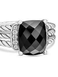 Petite Wheaton® Ring With Pavé Diamonds