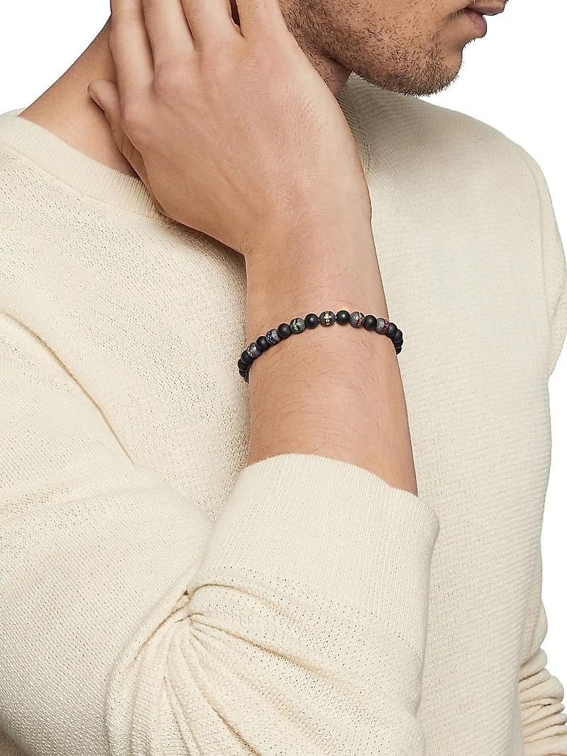 Spiritual Beads Rainbow Bracelet Sterling Silver