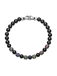 Spiritual Beads Rainbow Bracelet Sterling Silver