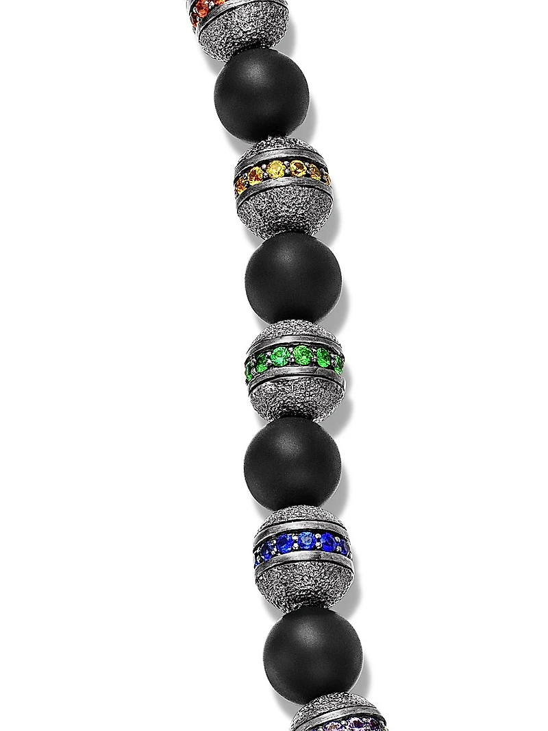 Spiritual Beads Rainbow Bracelet Sterling Silver