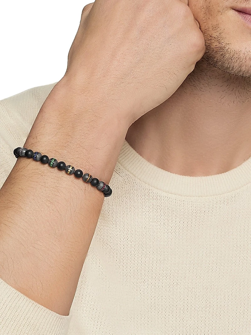 Spiritual Beads Rainbow Bracelet Sterling Silver