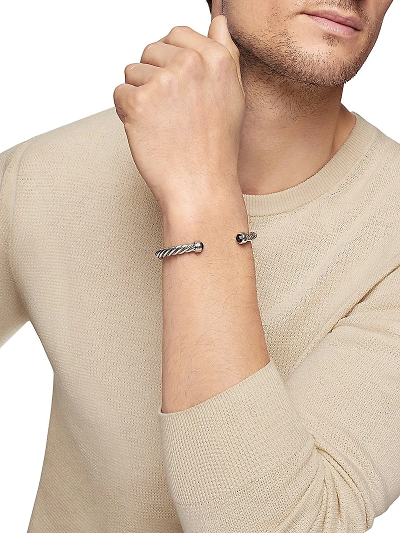 Cable Cuff Bracelet Sterling Silver