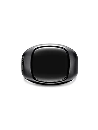 Exotic Stone Signet Ring In Black Titanium