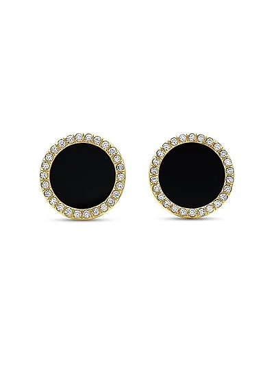 Petite DY Elements Stud Earrings in 18K Yellow Gold