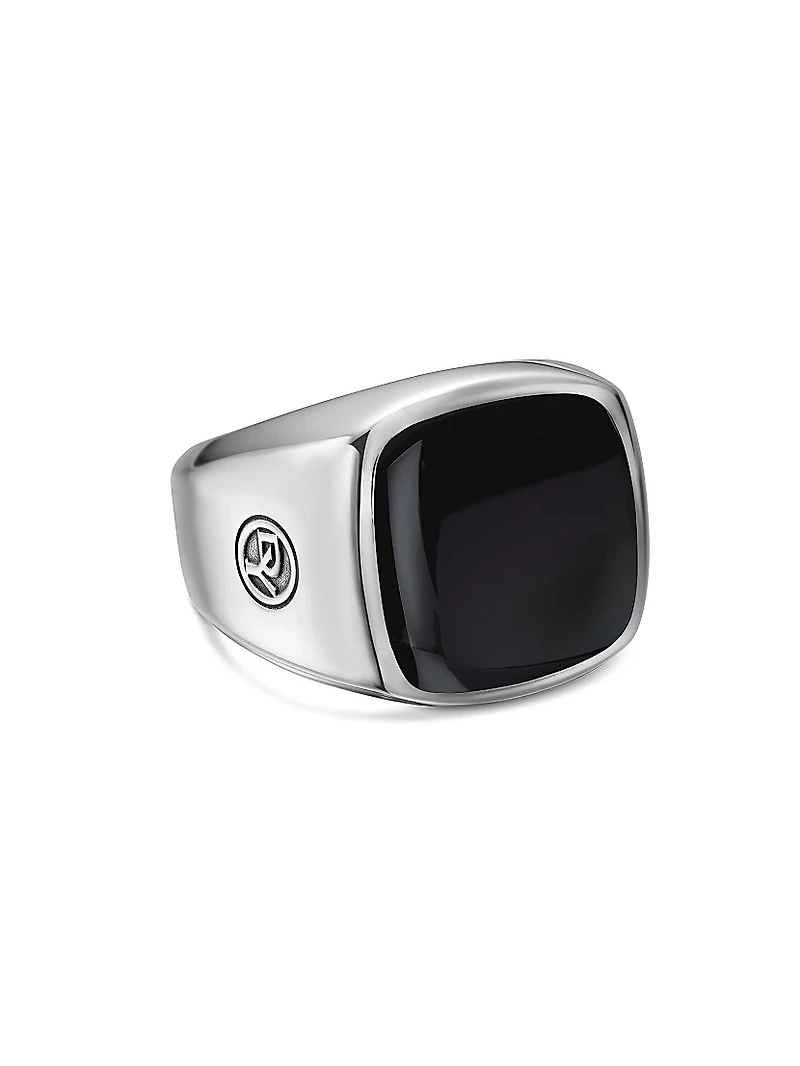 Exotic Stone Signet Ring Sterling Silver