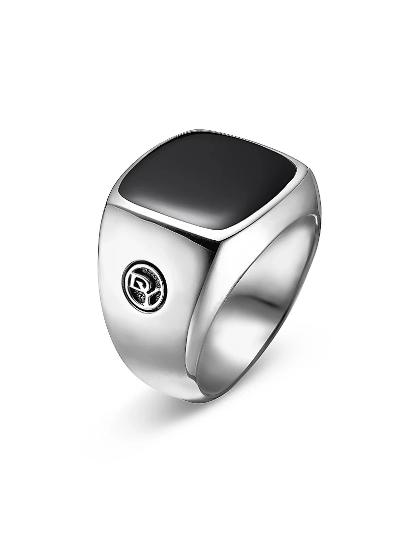 Exotic Stone Signet Ring Sterling Silver