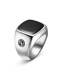 Exotic Stone Signet Ring Sterling Silver