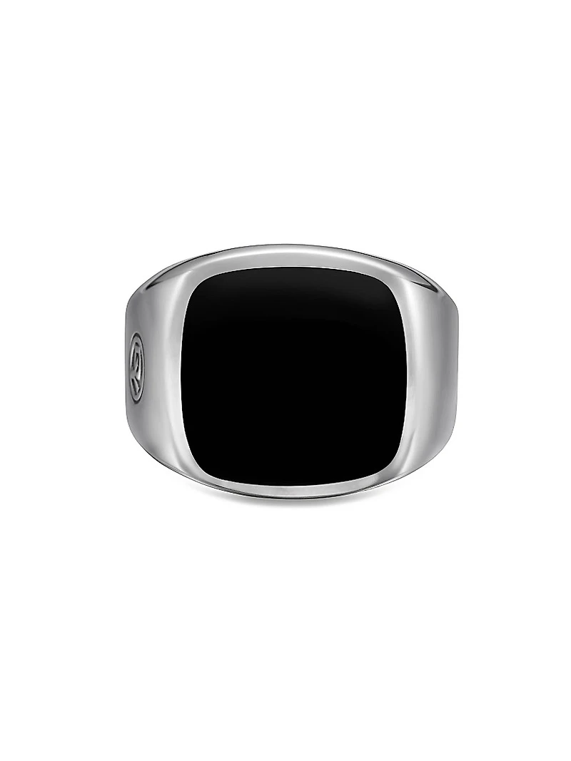 Exotic Stone Signet Ring Sterling Silver