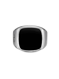 Exotic Stone Signet Ring Sterling Silver