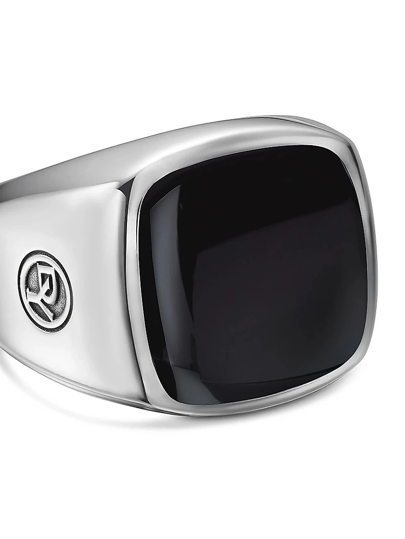 Exotic Stone Signet Ring Sterling Silver