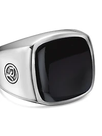 Exotic Stone Signet Ring Sterling Silver