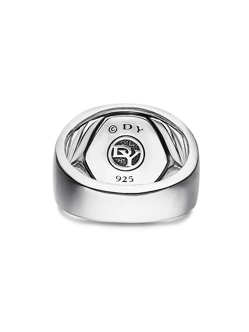 Exotic Stone Signet Ring Sterling Silver