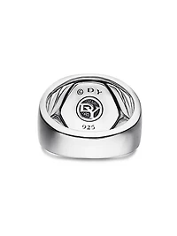 Exotic Stone Signet Ring Sterling Silver