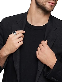 Exotic Stone Signet Ring Sterling Silver