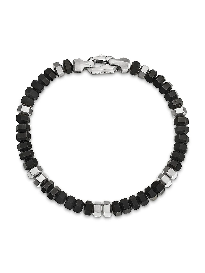 Hex Bead Bracelet Sterling Silver