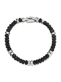 Hex Bead Bracelet Sterling Silver