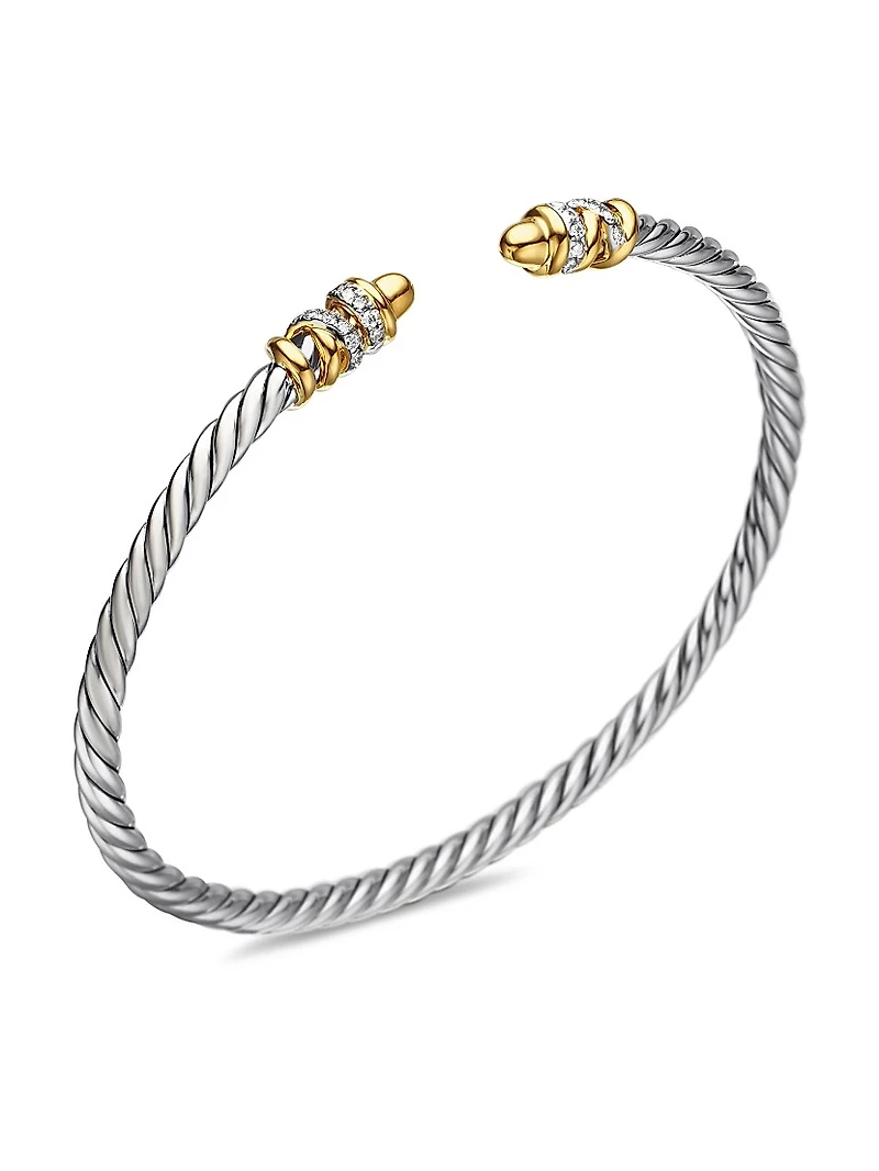 Petite Helena Color Bracelet with 18K Yellow Gold and Pavé Diamonds