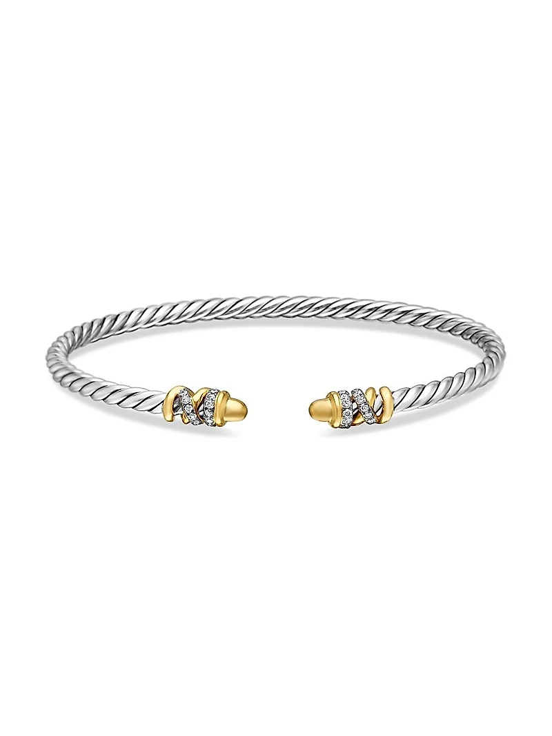 Petite Helena Color Bracelet with 18K Yellow Gold and Pavé Diamonds