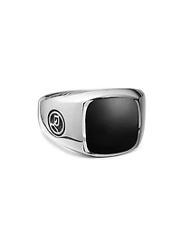 Exotic Stone Signet Ring Sterling Silver