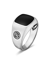 Exotic Stone Signet Ring Sterling Silver