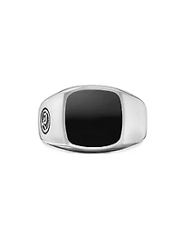 Exotic Stone Signet Ring Sterling Silver