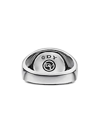 Exotic Stone Signet Ring Sterling Silver